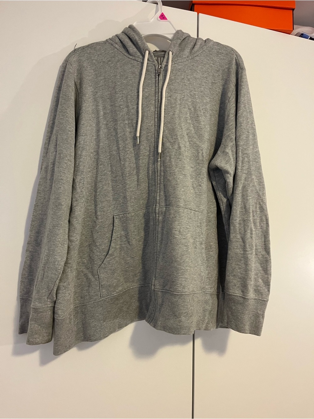 GAP Men's Heather Gray Full-Zip Hoodie